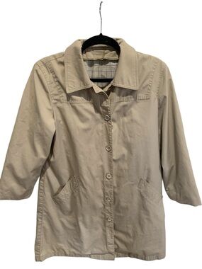 Vintage London Fog Trench Coat Plaid Lined Clean Lightweight woman’s size 10